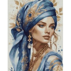 Donna con turbante azzurro